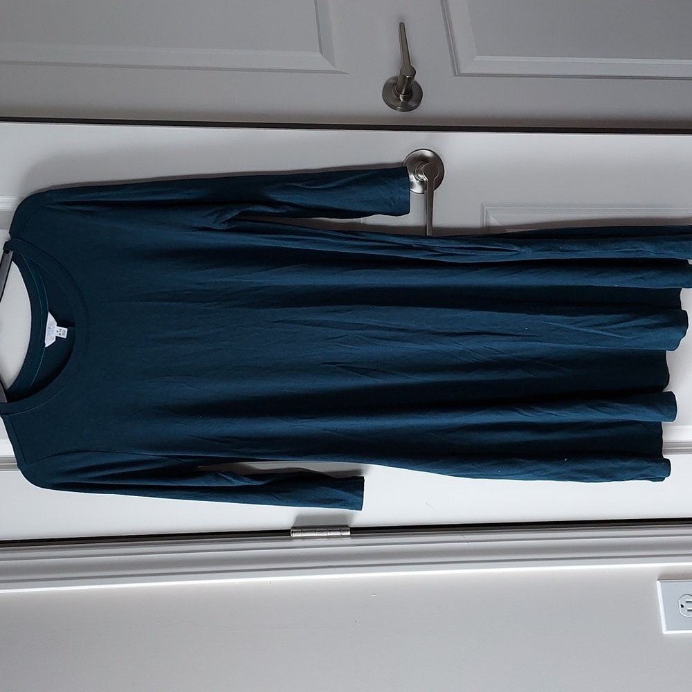 Time & Tru long sleeve m(8-10) w/pockets midi dress gem slate